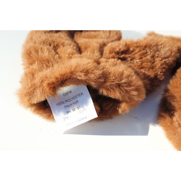 Plush Faux Fur Mittens for Babies Toddlers Unlined Elastic Wrist One Size - Picture 4 of 6